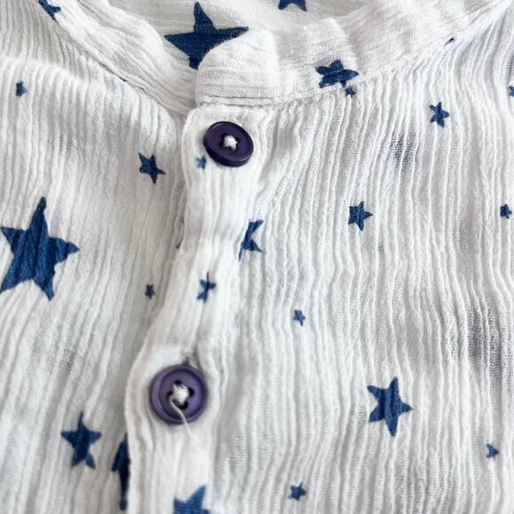 Louis Louise boys muslin star print button shirt size 10 - Picture 3 of 7